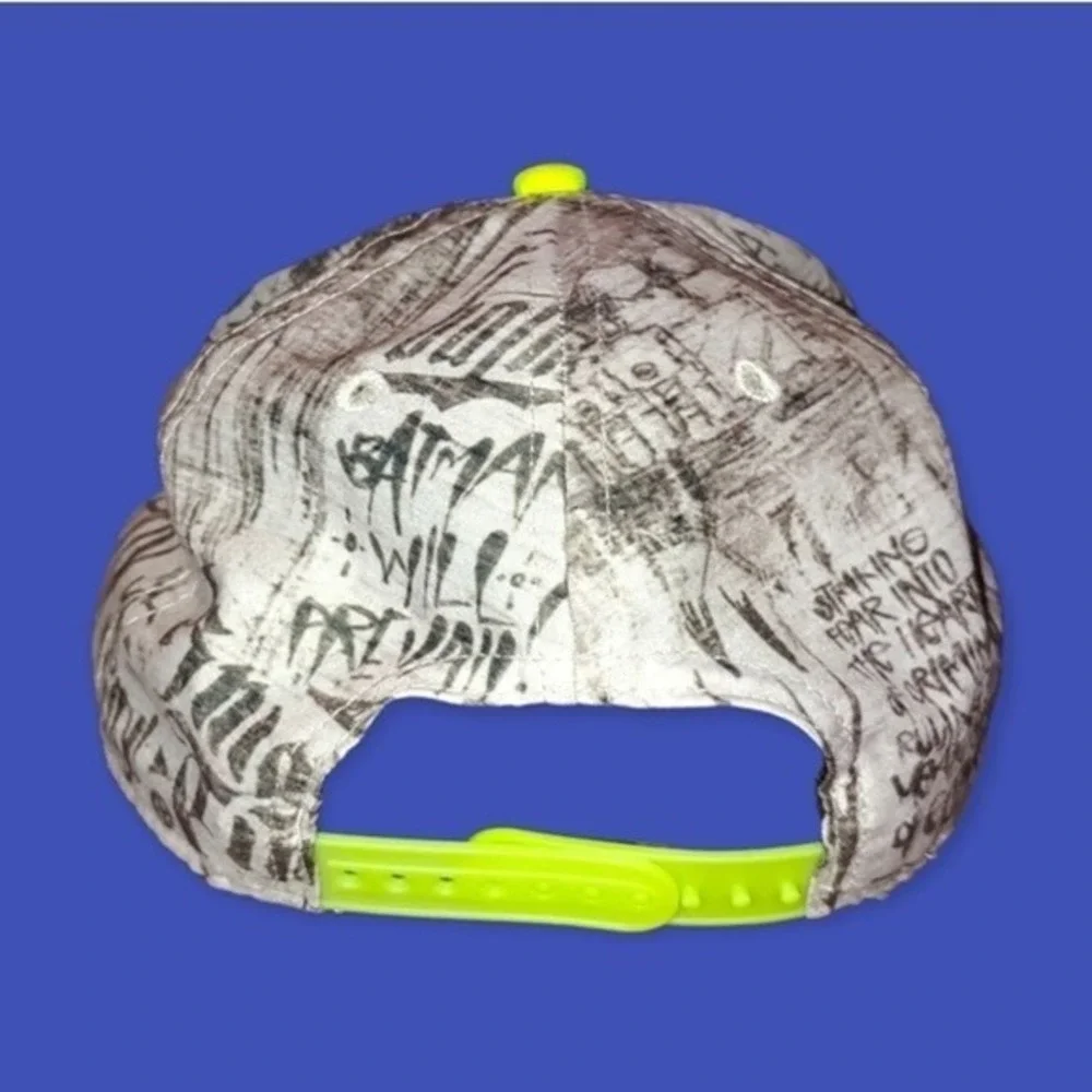 DC Comics Youth Batman‎ Graffiti Print Snapback Hat Neon Yellow OSFM